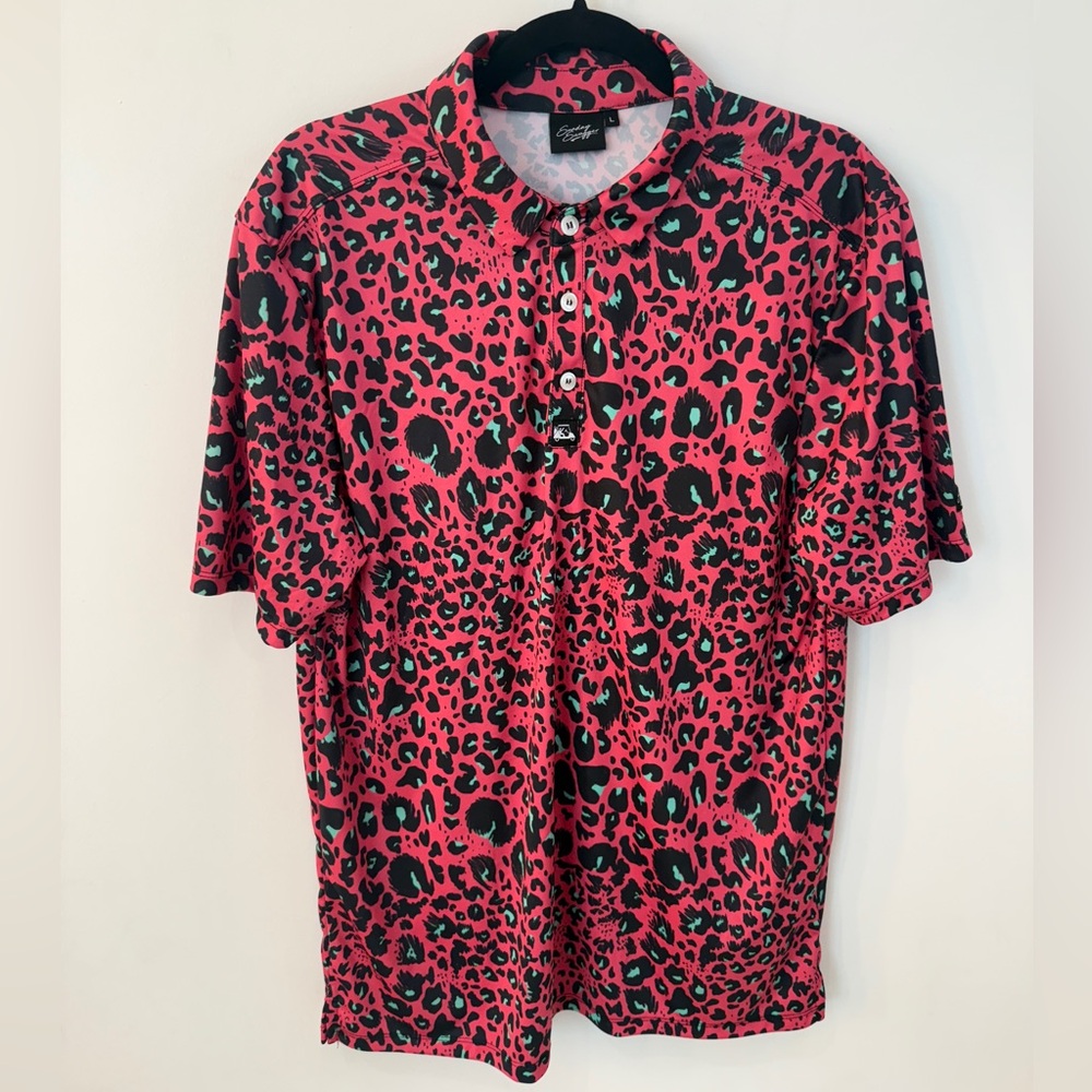 Sunday Swagger Leopard Print Golf Polo